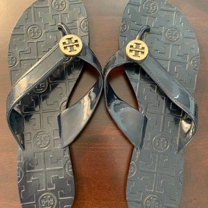 Tory Burch Navy Jelly Flip Flop Sandal